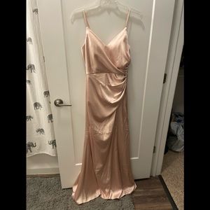 Satin Maxi Dress Size 8 Color Blush